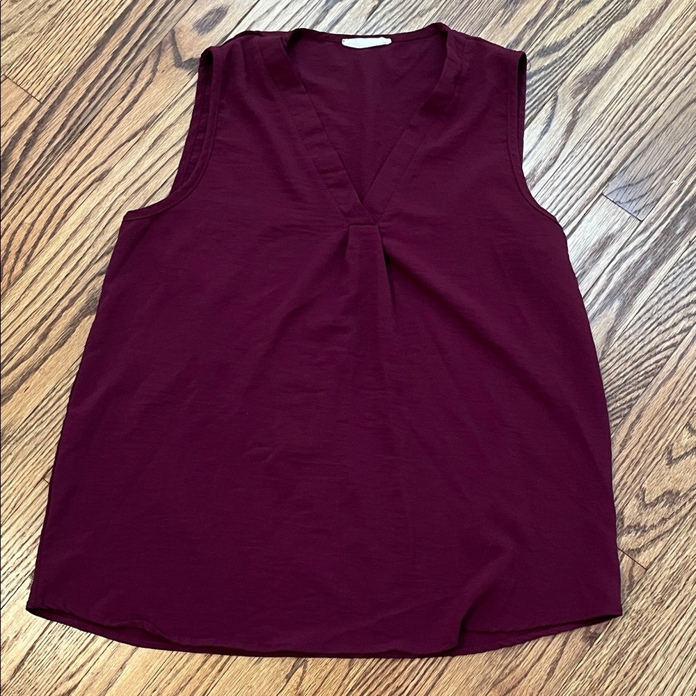 Entro Deep Burgundy Sleeveless Blouse